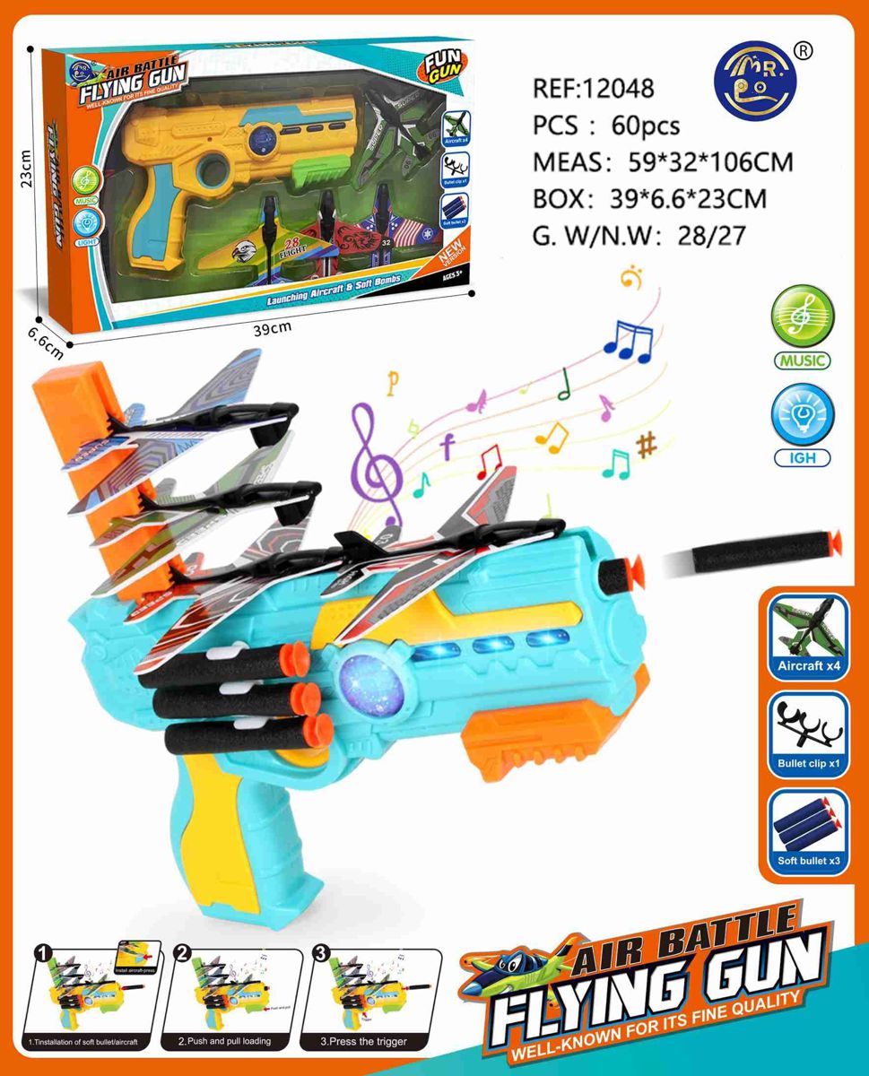 PISTOLA DE AVIÕES C/ LUZ E SOM