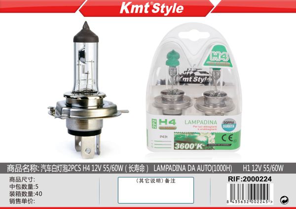 Lampada de Carro (1000H) H4 12V 55/60W 2pcs