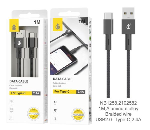 Cabo de Dados para Type-C NB1258 Preto