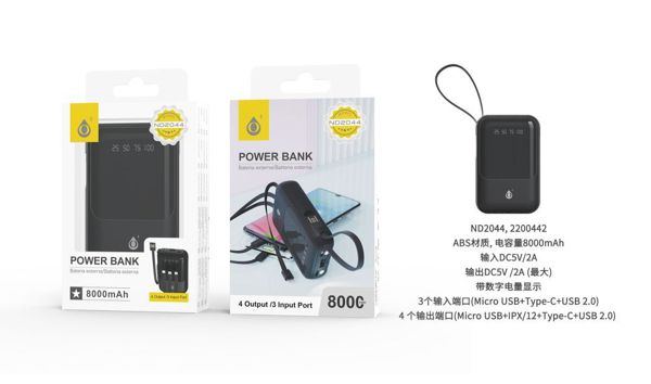 Powerbank Portátil 8000mAh Preto