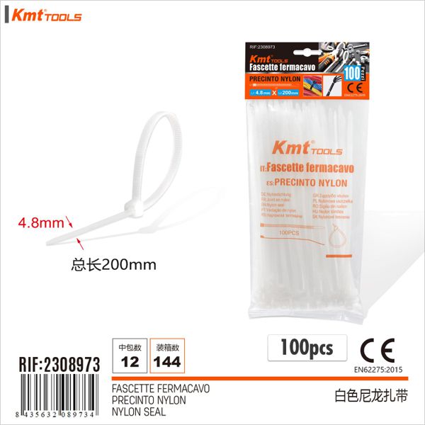 Abracadeira De Nylon Branco 4.8*200mm 100pcs