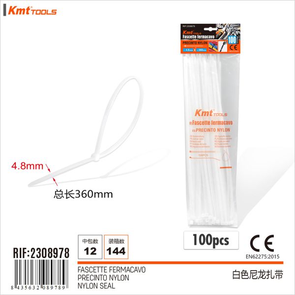 Abracadeira De Nylon Branco 4.8*360mm 100pcs