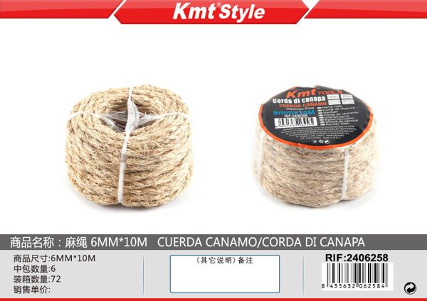 Corda De Canhamo 6mm 10m