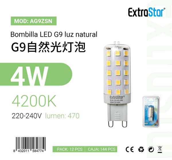 LÂMPADA LED G9 PLANO 4W 470LM 4200K LUZ NATURAL LED G9 4W 58MM18MM