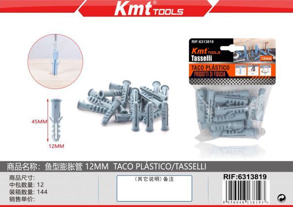 Bucha Plastico 12mm 20pcs