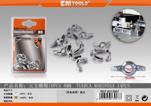 Porca Borboleta 10pcs 8mm