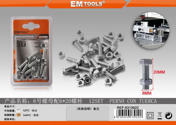 Parafuso Com Porca Conjunto 6 12sets