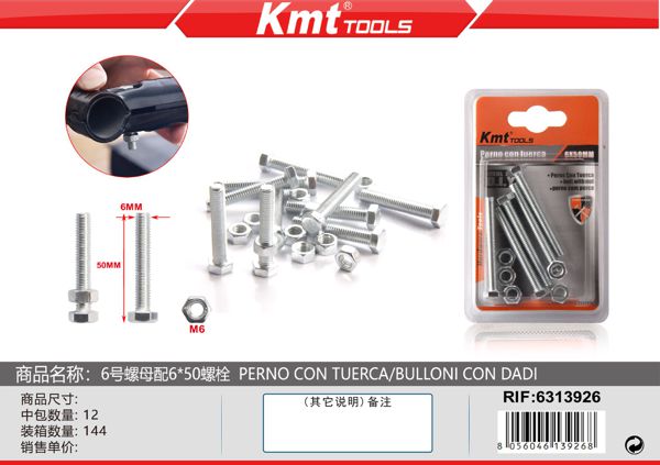 Parafuso Com Porca Conjunto 6/6*50mm