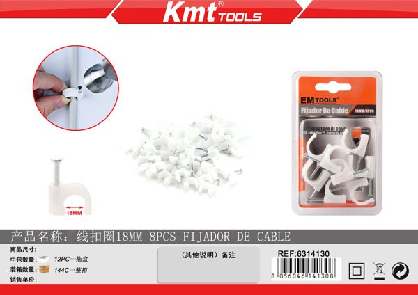 Fixador De Cabos 18mm 8pcs