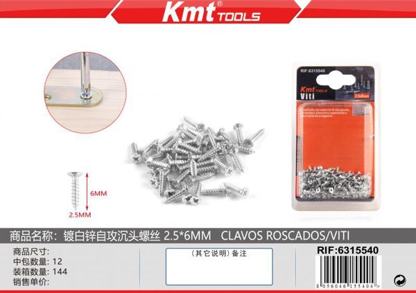 Parafuso 2.5*6mm 25g