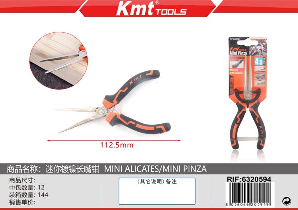 Mini Alicate De Bico Longo Niquelado