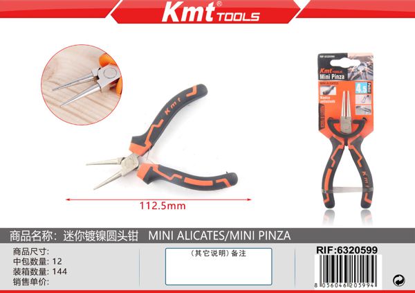 Mini Alicate De Bico Redondo Niquelado