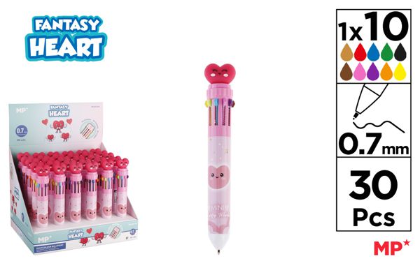 CANETA MULTICOLOR FANTASíA CORAÇÃO
