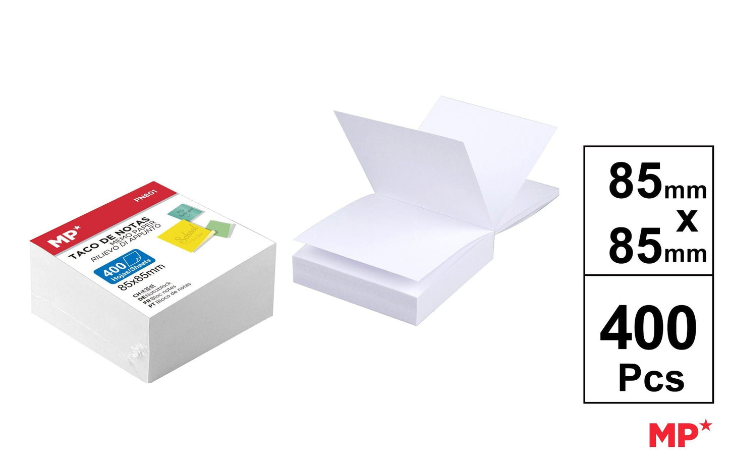 TACO NOTAS 85X85MM 400 FOLHAS 80G