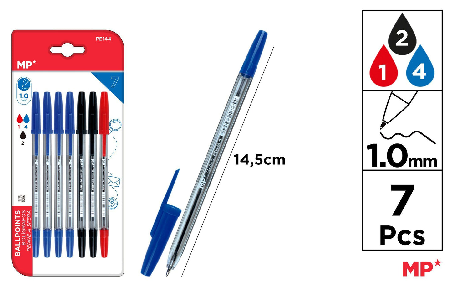 CANETAS PONTA 1.0MM 7