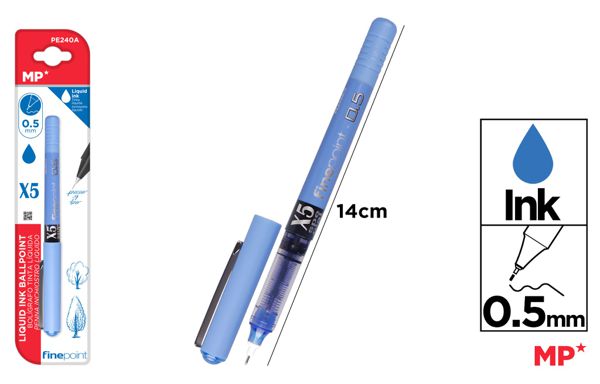 CANETA TINTA LIQUIDA PONTA AGULHA AZUL