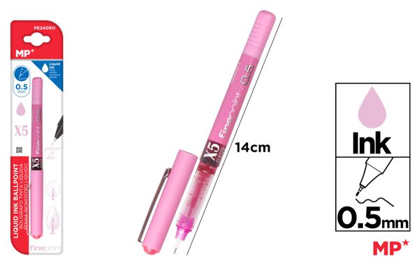 CANETA TINTA LIQUIDA PONTA AGULHA ROSA 0.5MM