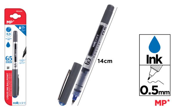 CANETA G5 TINTA LIQUIDA PONTA BALL AZUL