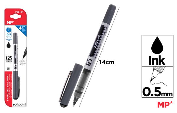 CANETA G5 TINTA LIQUIDA PONTA BALL PRETO