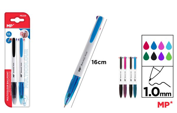 CANETA 4 COR 1.0MM 2UDS