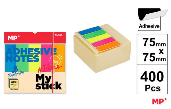 NOTAS ADESIVAS 75X75MM 400 PAGINAS