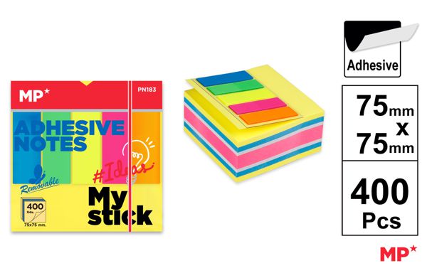 NOTAS ADESIVAS 75X75MM 400 PAGINAS