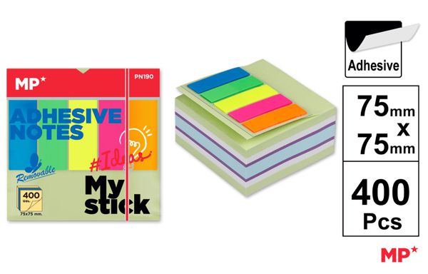 NOTAS ADESIVAS 75X75MM 400 PAGINAS