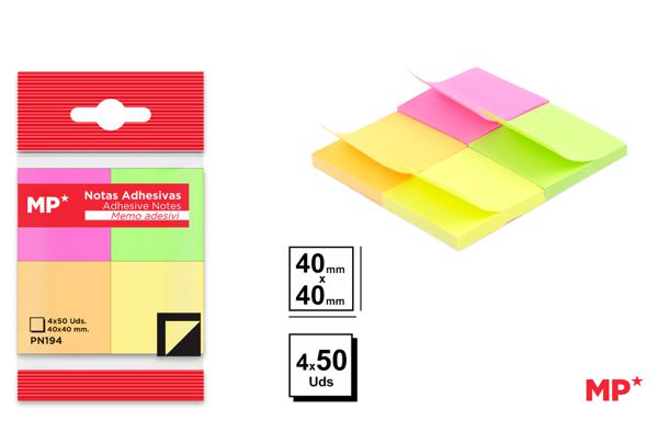 NOTAS ADESIVAS 40X40MM 4X50 PAGINAS
