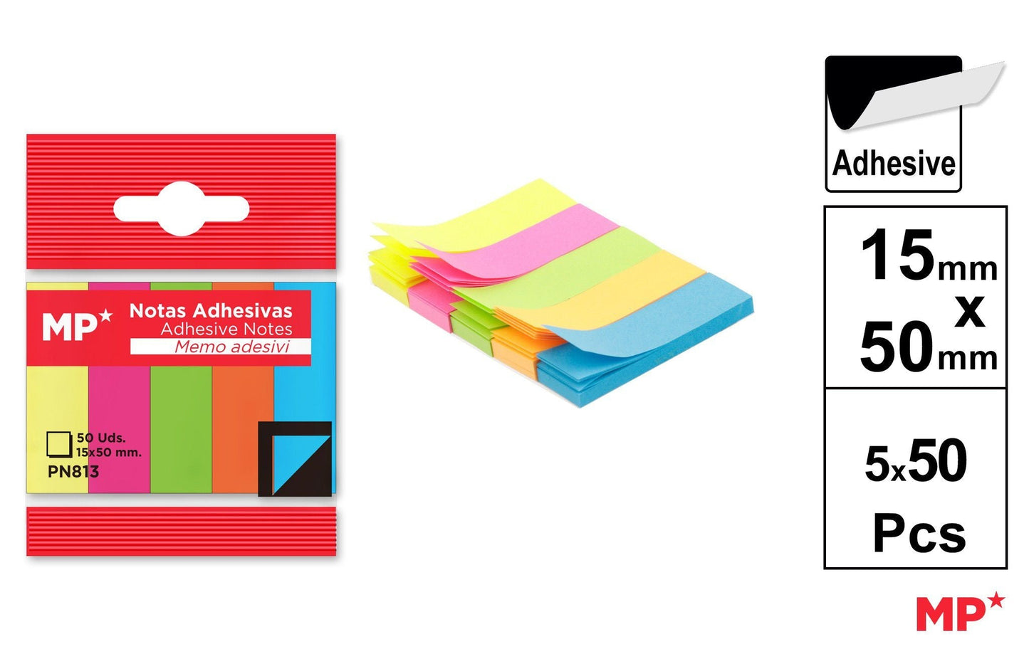 NOTAS ADHESIVAS 15X50MM 5X50H