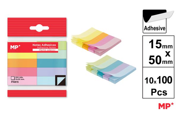 NOTAS ADHESIVAS 15X50MM 10X100H