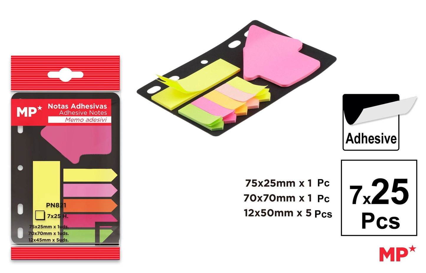 NOTAS ADHESIVAS PARA LAS CARPETAS 7X25H