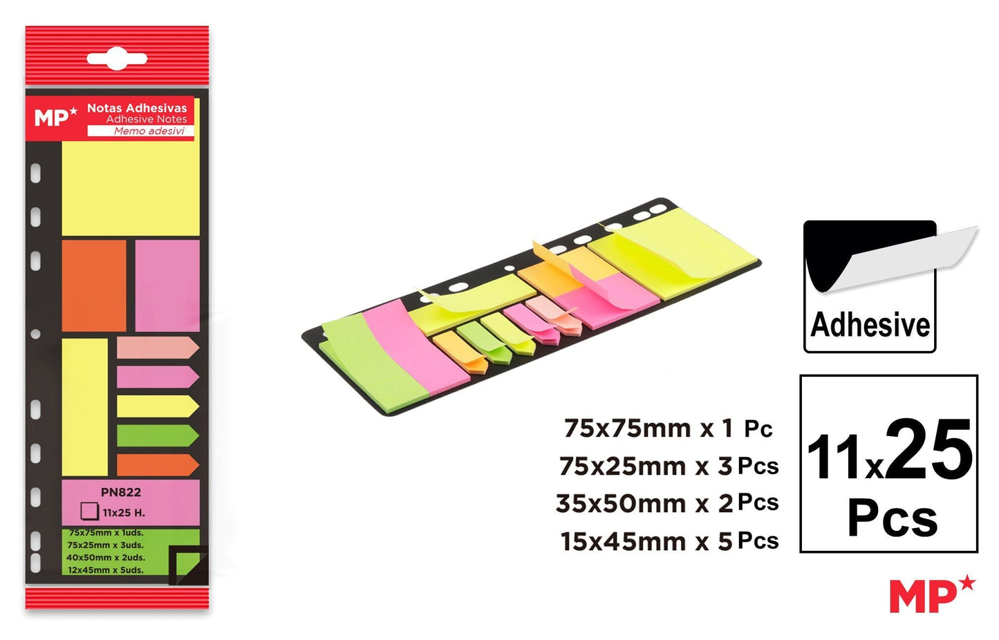 NOTAS ADHESIVAS PARA LAS CARPETAS 11X25H