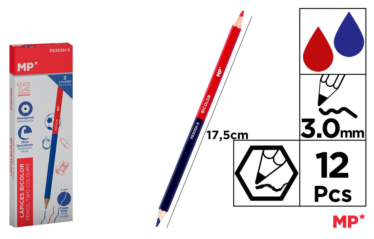 LAPIS BICOLOR FINO HEXAGONAL