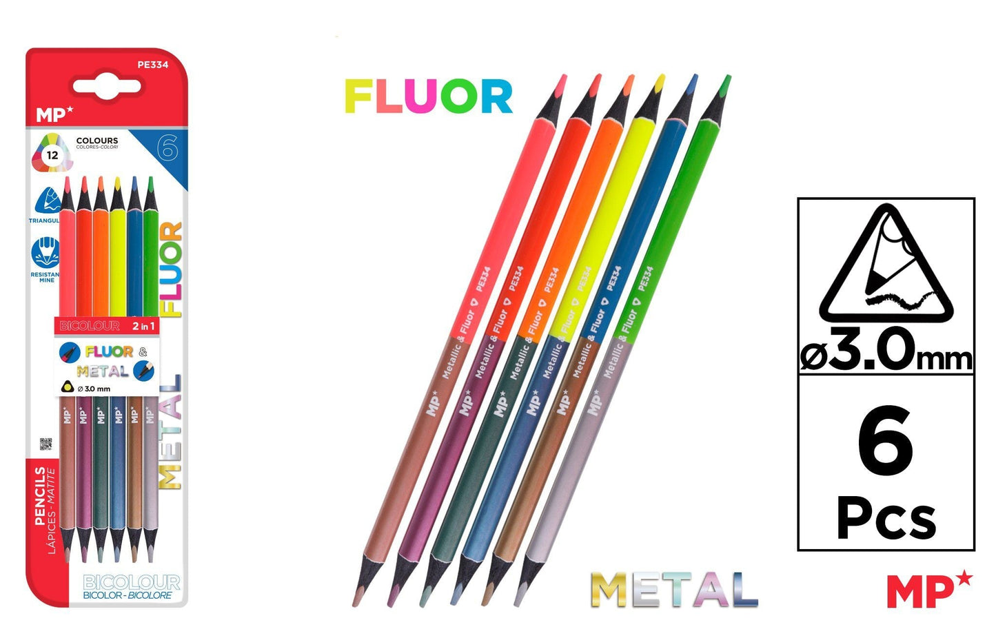 LAPIS BICOLOR METAL Y FLUOR 6U 6