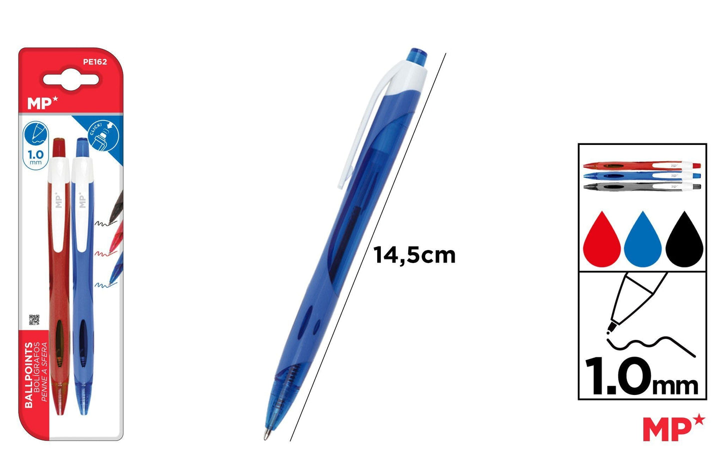 CANETA PONTA 1.0MM 2UDS