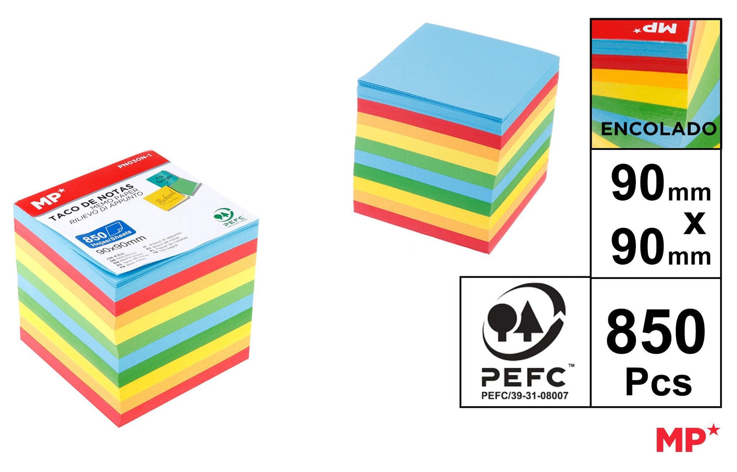 TACO DE NOTA COLOR SURTIDO 850H ENCOLADO