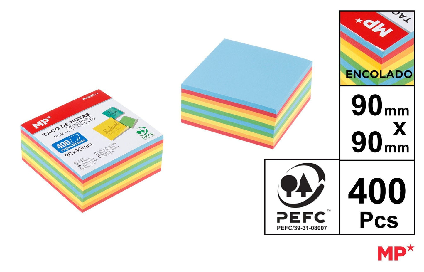 TACO DE NOTAS 400FOLHAS 10COLOR SURTIDO