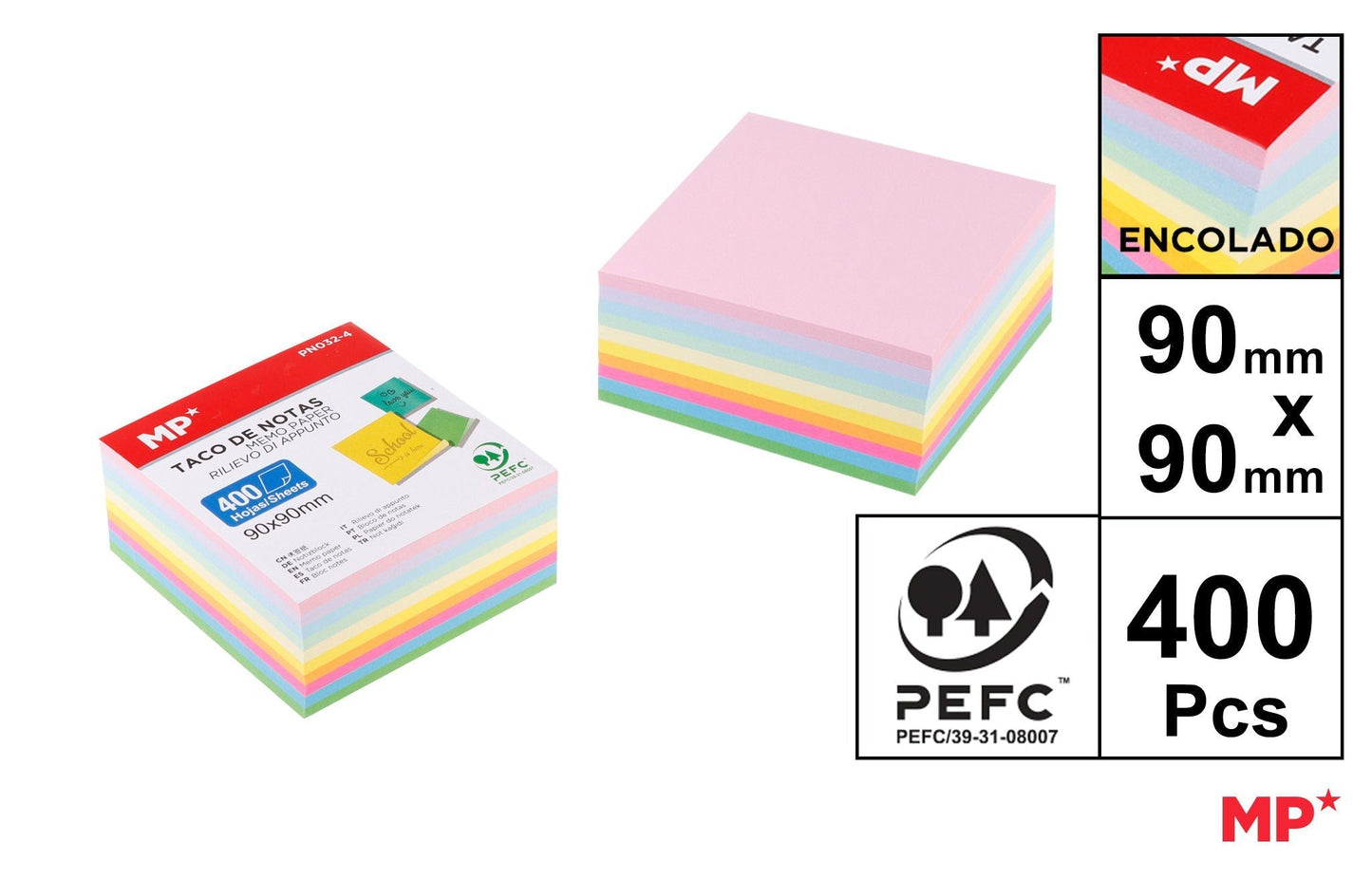 TACO DE NOTAS 400FOLHAS 10COLOR SURTIDO