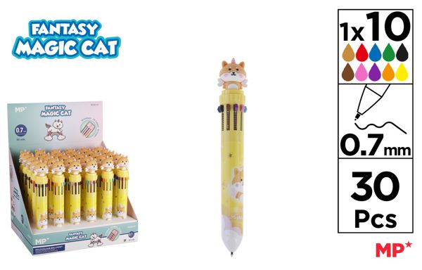 CANETA MULTICOLOR FANTASíA GATO MAGICO