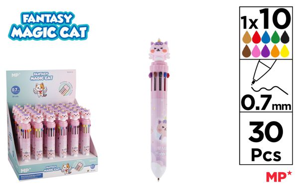 CANETA MULTICOLOR FANTASíA GATO MAGICO ROSA
