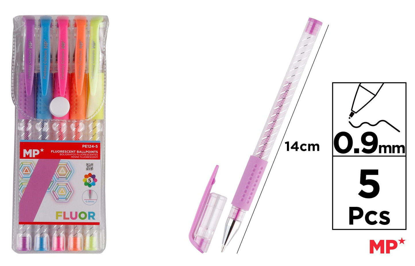 CANETAS FLUORESCENTES 5 COLORES