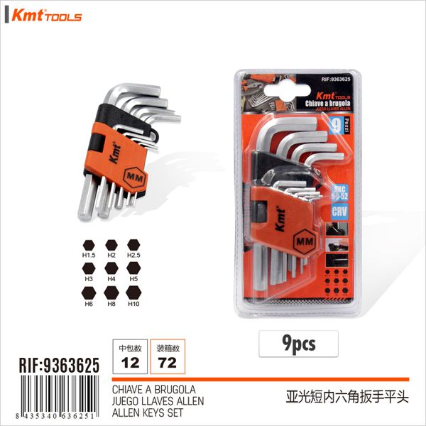 chave sextavada Curto 9pcs 6320338