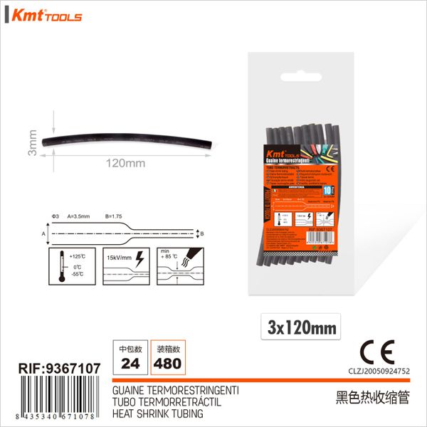 Tubo Termorretráctil 3*120mm 10pcs