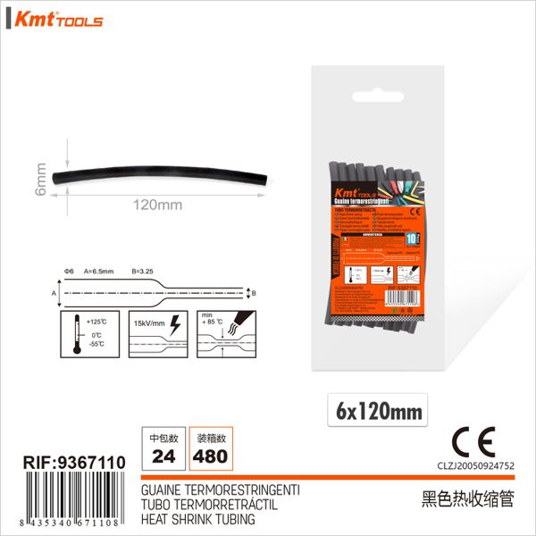 Tubo Termorretráctil 6*120mm 10pcs