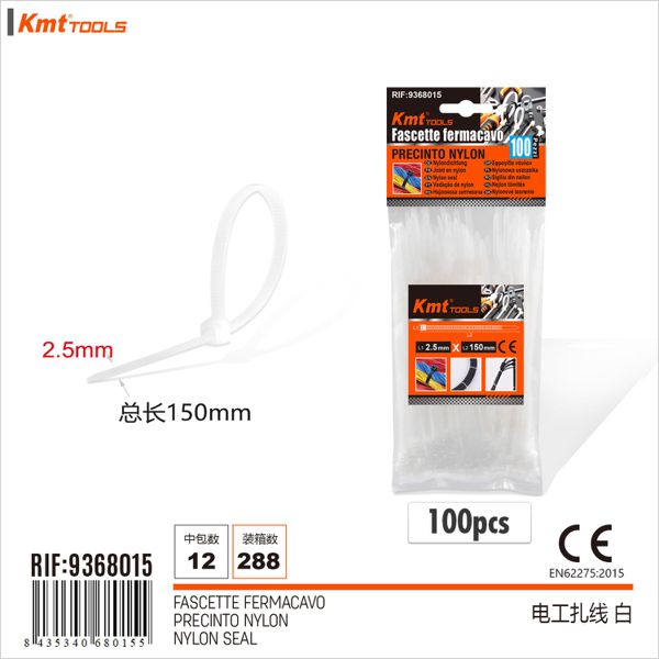 Abracadeiras Branco 2.5*150mm/100pcs