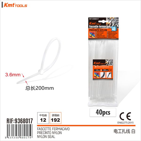 Abracadeiras Branco 3.6*200mm/40pcs