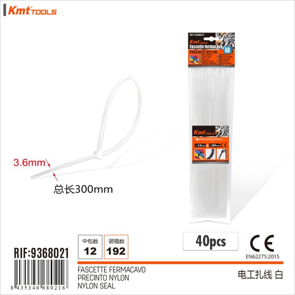 Abracadeiras Branco 3.6*300mm/40pcs