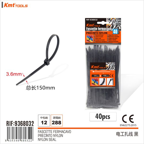 Abracadeira De Nylon Preto 3.6*150mm 100pcs