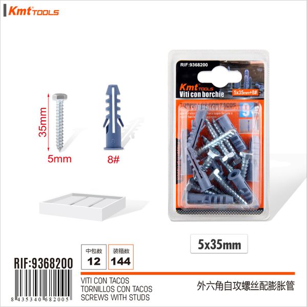 Parafuso com Bucha 9PET 5*35mm