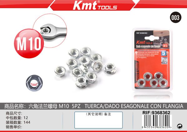 Porca De Sextava M10 5pcs